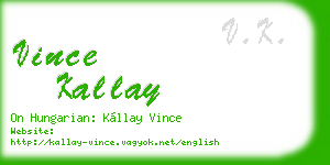 vince kallay business card